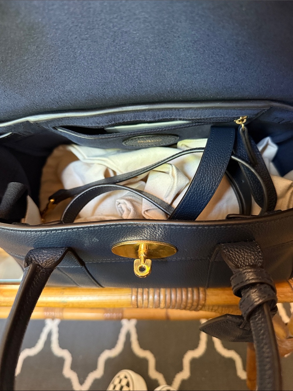 Navy blue Mulberry Small Bayswater Satchel - Picture 4 of 4